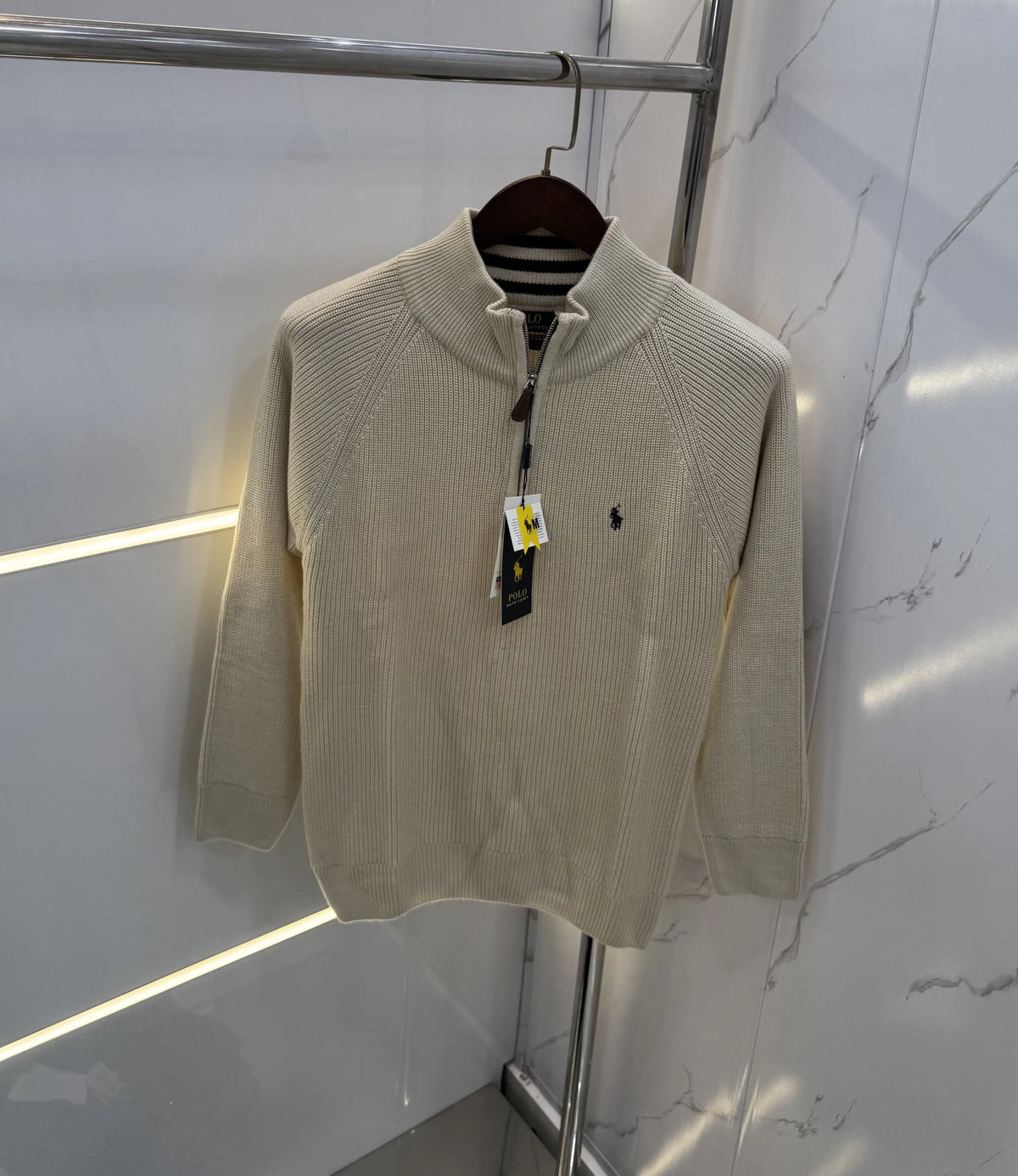 Ralp h  Lauren Cream Imported Knitted Pull Over