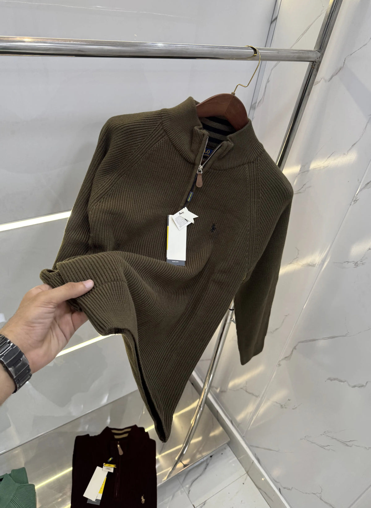Ralp h  Lauren Brown Imported Knitted Pull Over
