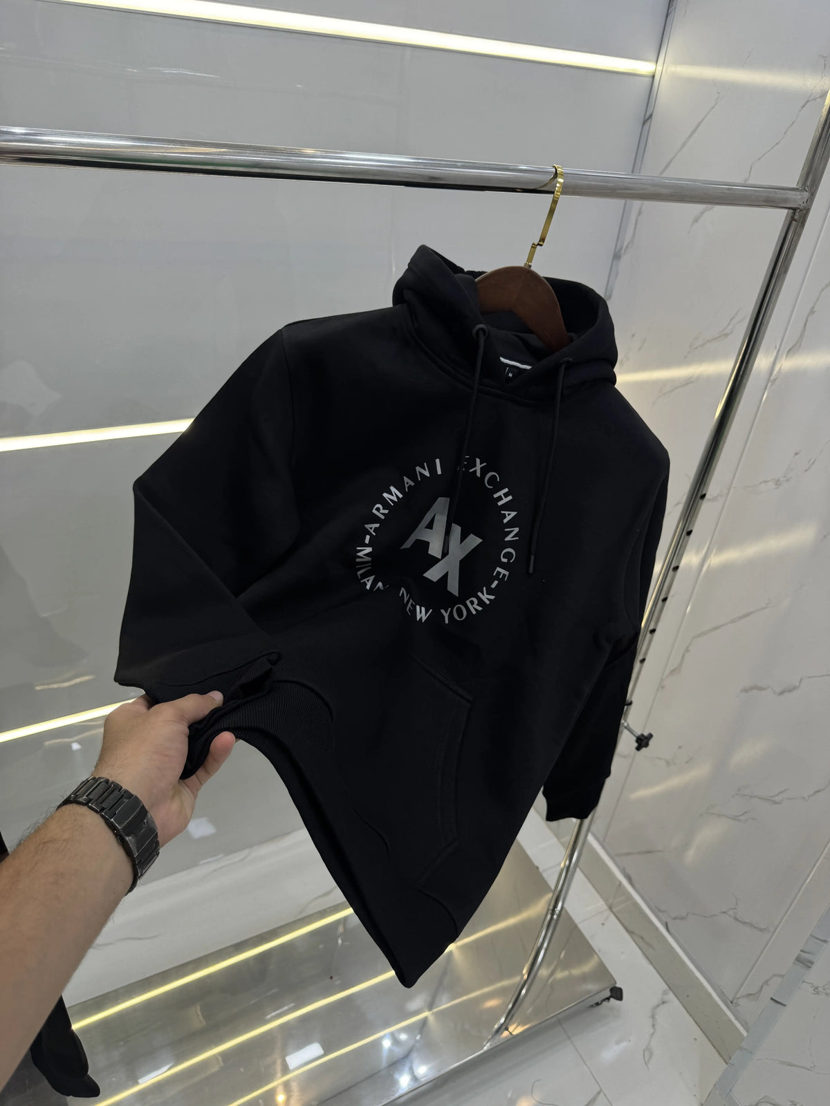 Arman i Exchange Black Logo Work Imported Hoodie