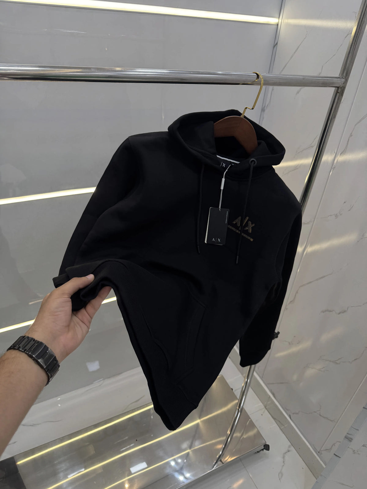 Arman i Exchange Black Logo Work Imported Hoodie
