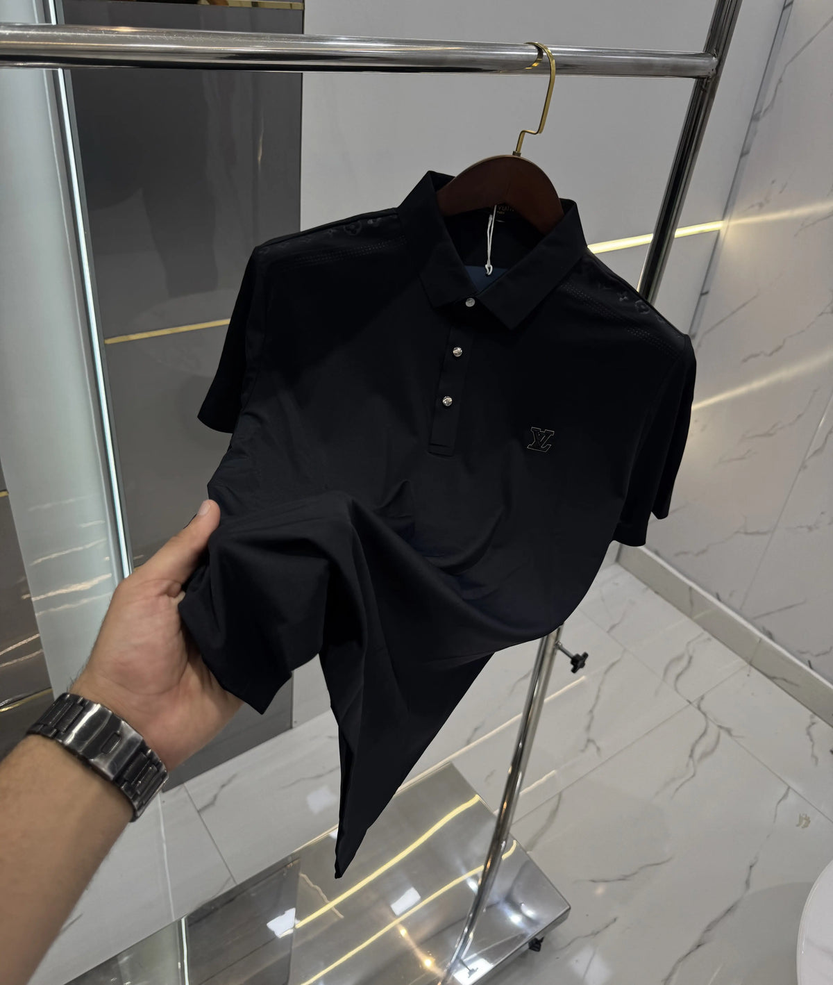 Louis  Vuitto n Black Luxury Polo T-shirt