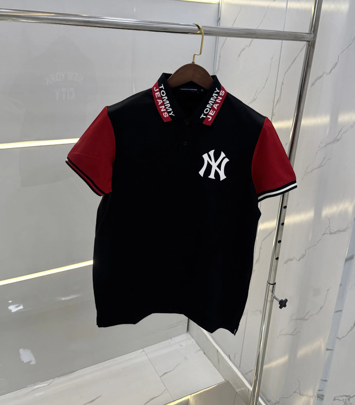 Tommy Hilfige r Black Logo Work  Premium Polo T-Shirt