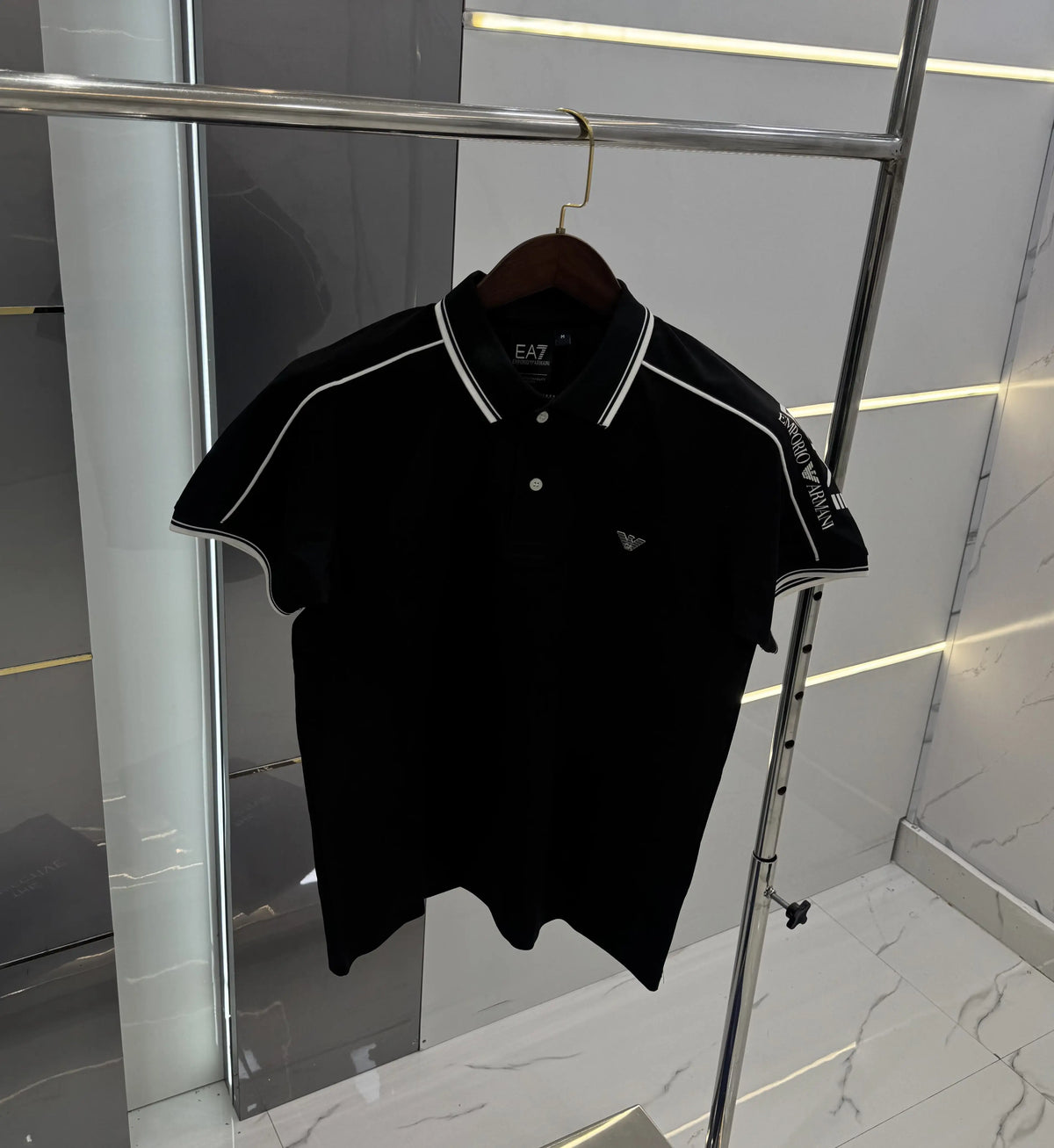 Empori o Arman i Black Embroidery Work Premium Polo T-shirt With Box