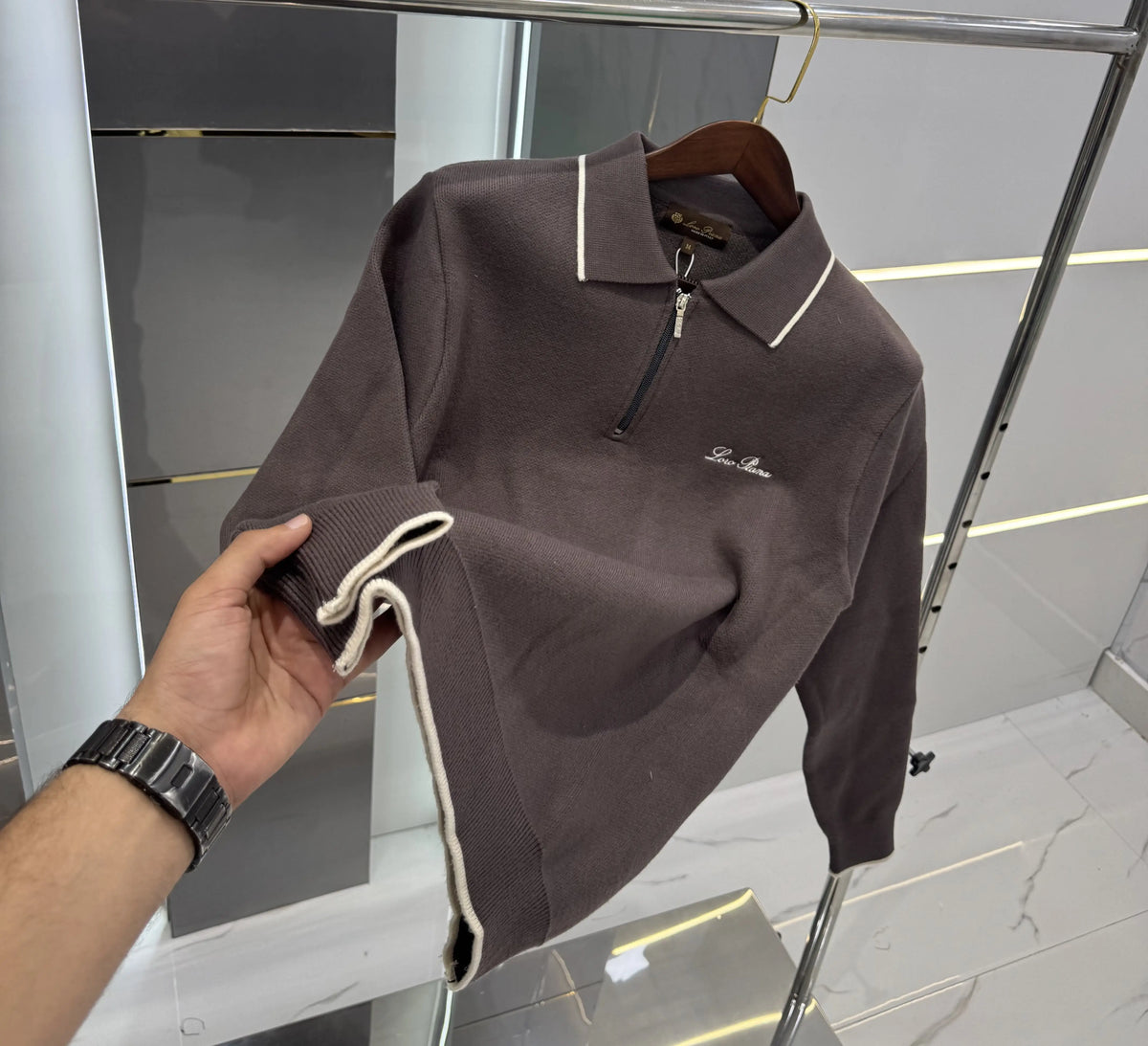 Loro Piana Brown Imported Knitted Pull Over