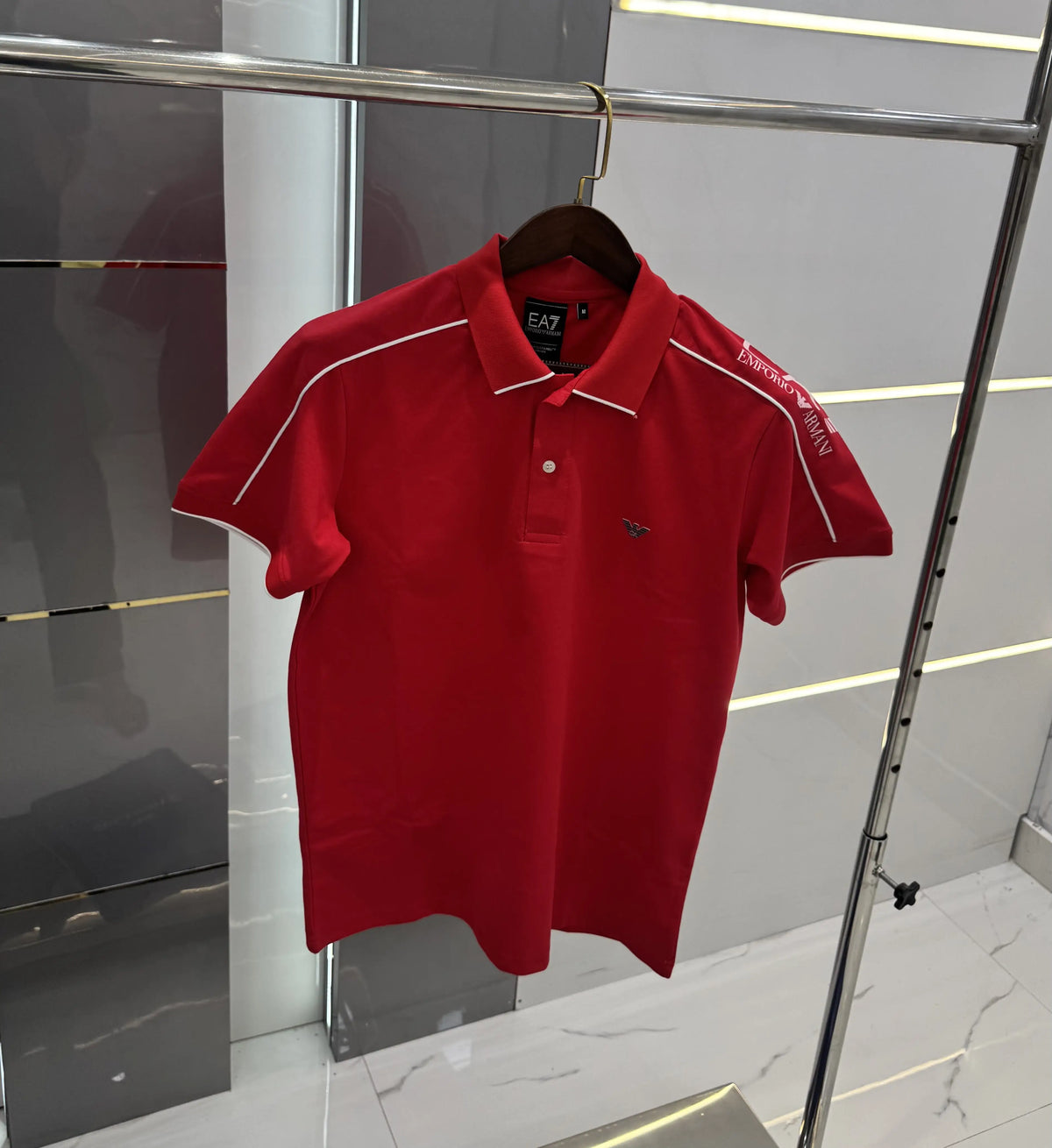 Empori o Arman i Red Embroidery Work Premium Polo T-shirt With Box