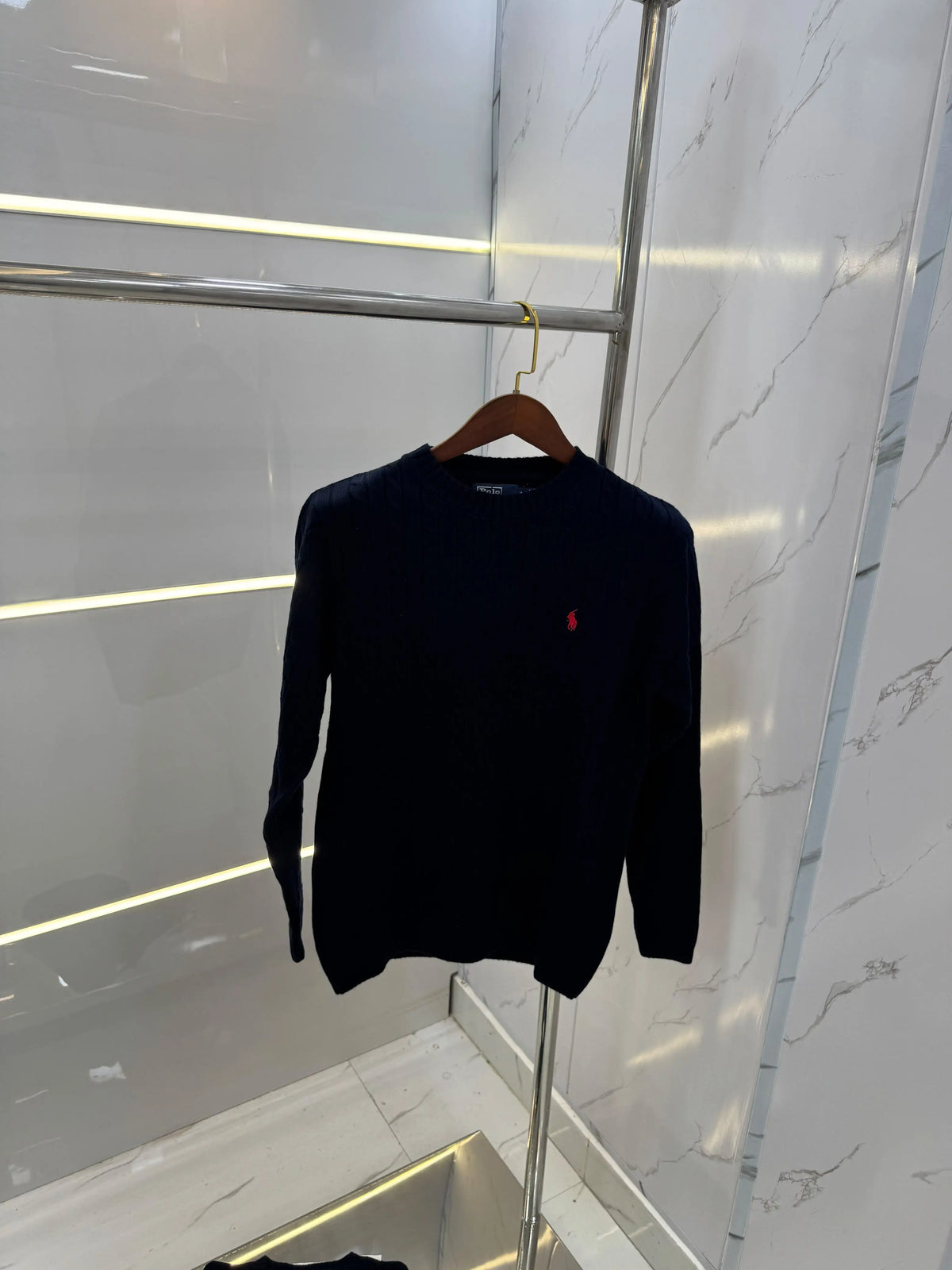 Ralp h  Lauren Navy Blue Imported Knitted Pull Over