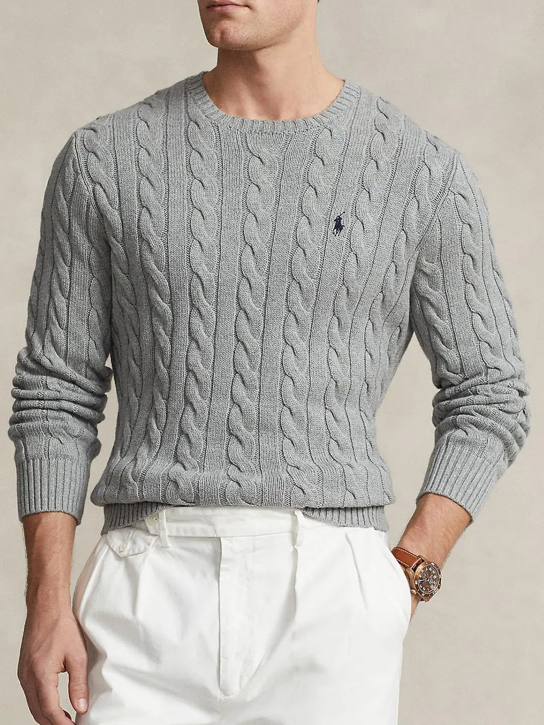 Ralp h  Lauren Grey Imported Knitted Pull Over