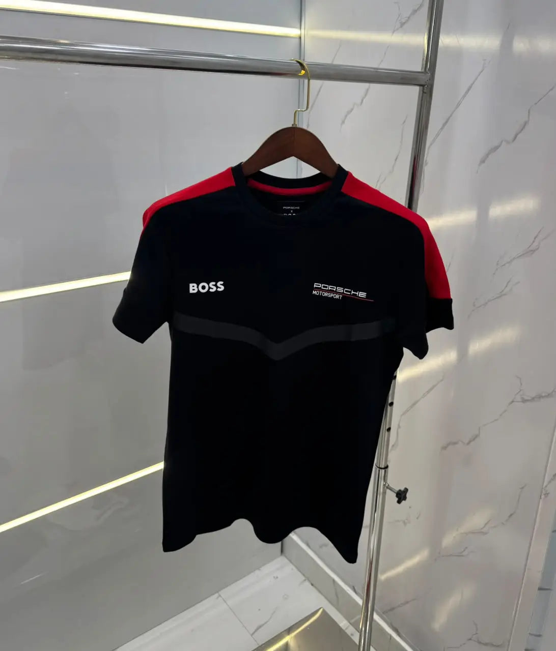 Hugo  Bos s X Porsche Black Logo Work Premium Polo T-shirt