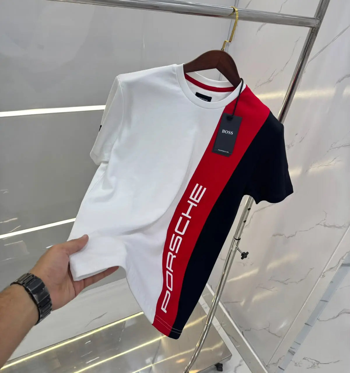Hugo  Bos s X Porsche White Logo Work Premium Polo T-shirt