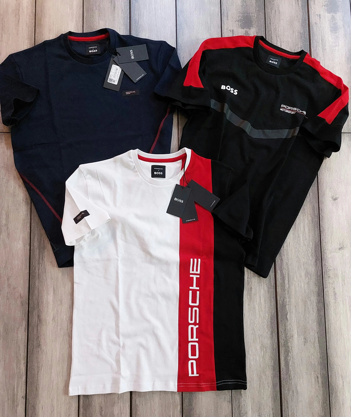 Hugo  Bos s X Porsche Navy Blue Logo Work Premium Polo T-shirt