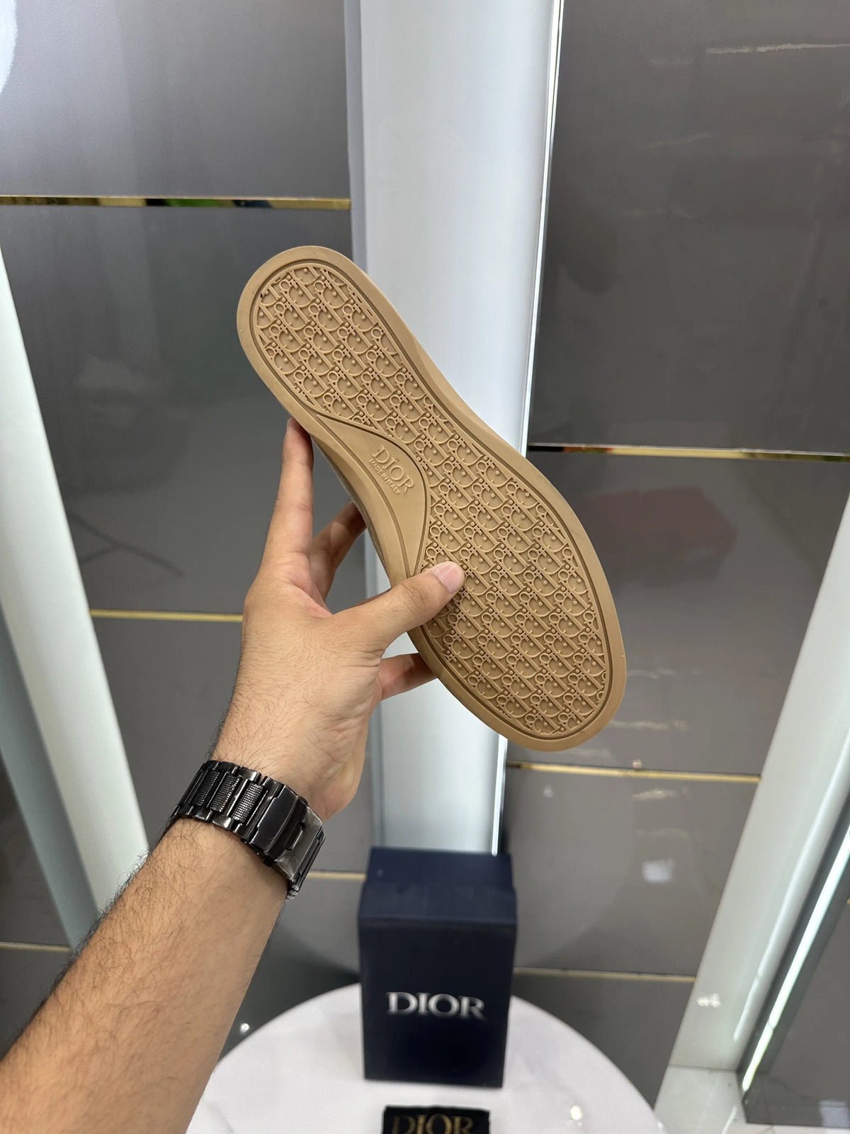 Dior_Beige Monogram Premium Formal Loafers