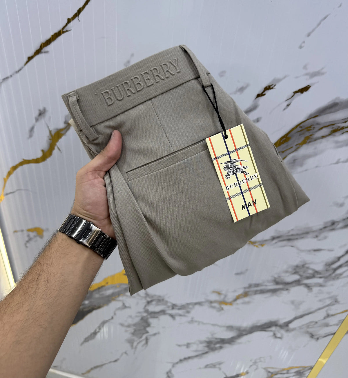 Burberr y Beige Imported Korean Trouser