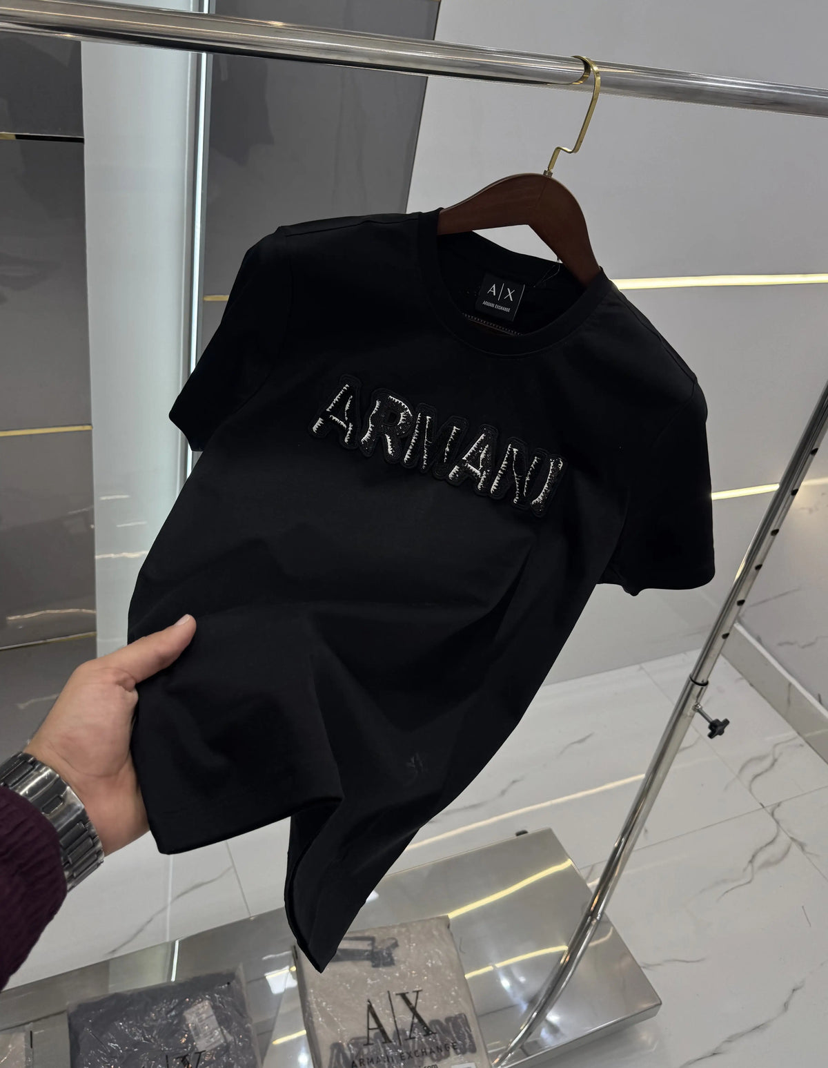 Arman i Exchange Black Logo Work Premium Polo T-shirt