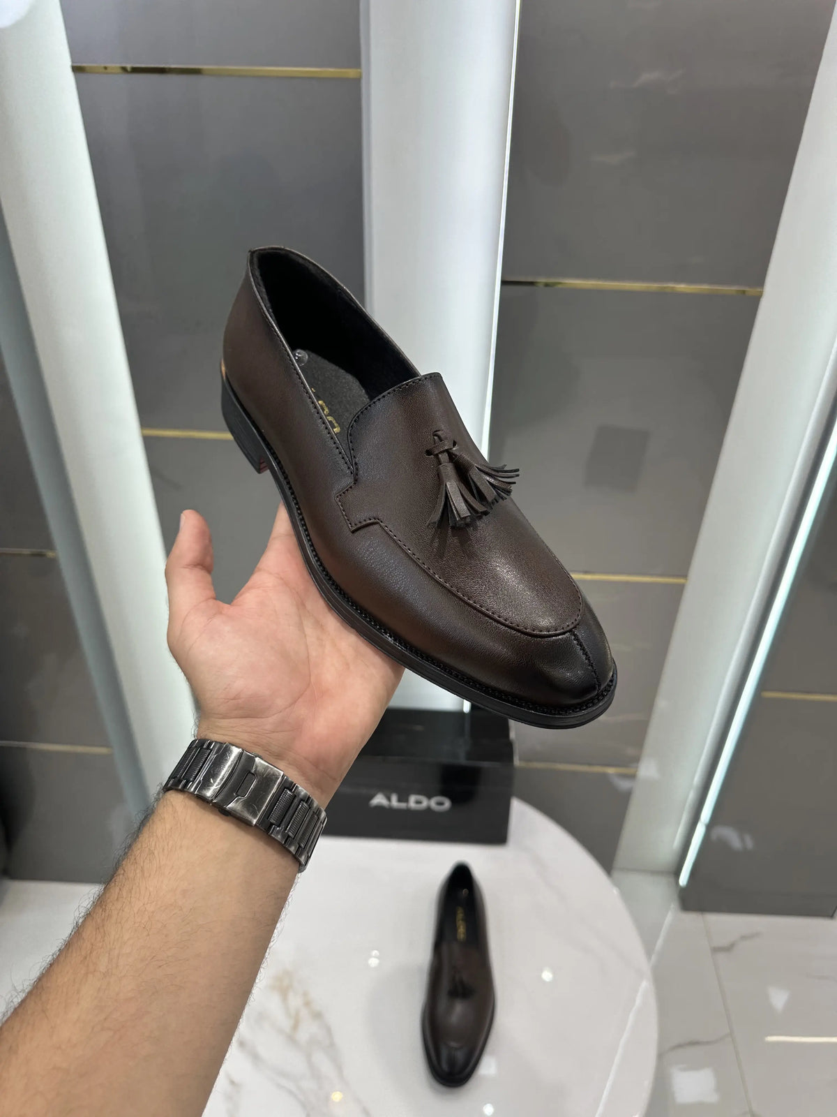 Aldo_Brown Premium Leather Formal Loafers