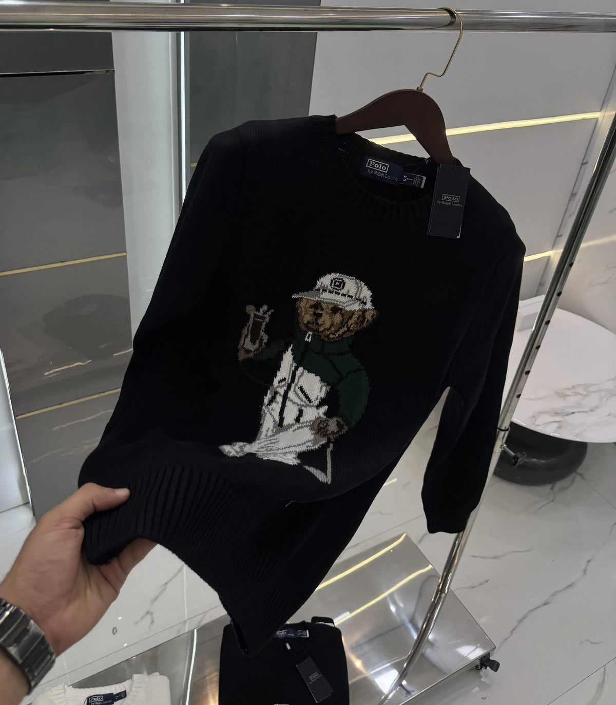 Ralph Laure n Black Golf Teddy Knitted Imported Pull Over