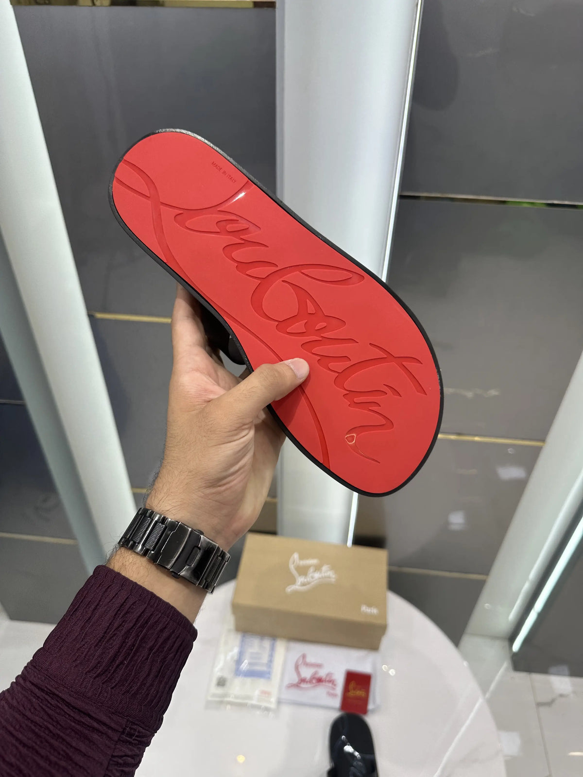 Christian_Louboutin_Pam Black Flat Premium Luxury Slide