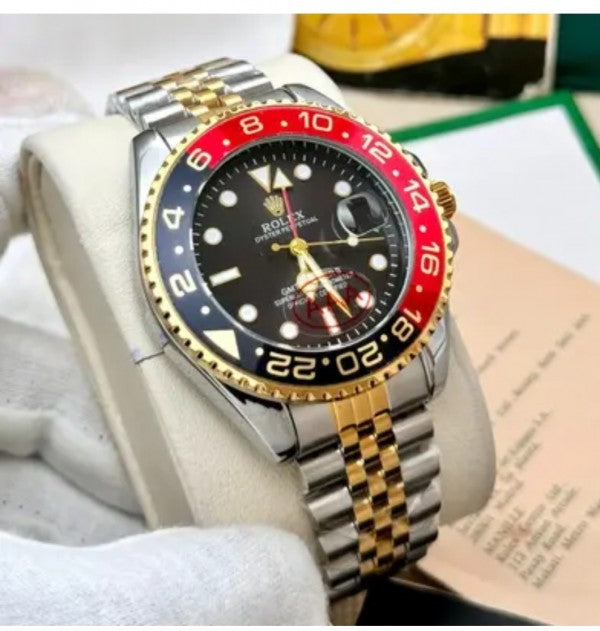 luxury Watch SUBMARINE TWO TONE Hand carving Red and blackGOLD 003
