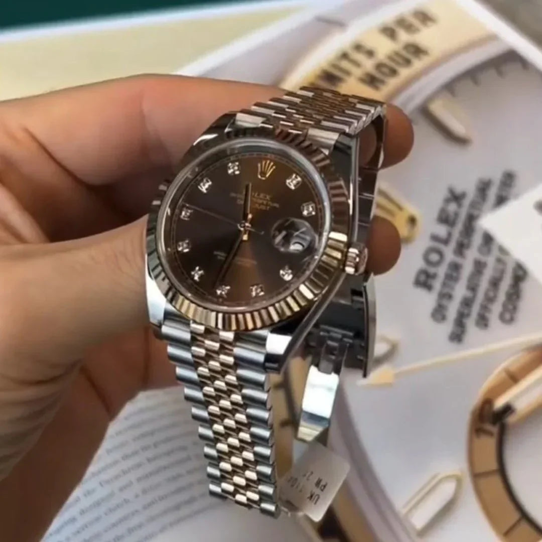 luxury Watch Datejust Rosegold Gold Diamond Metal Watch