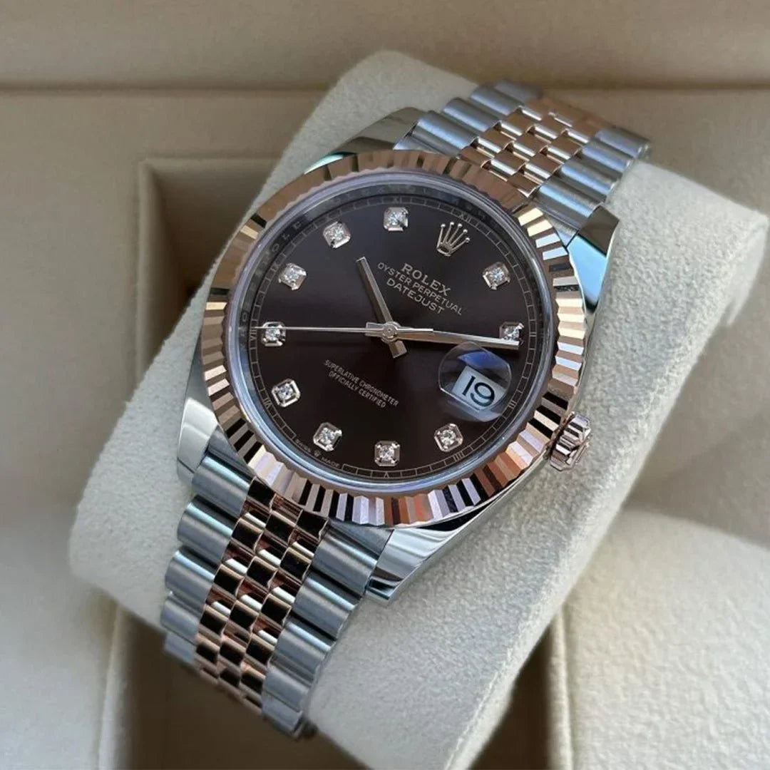 luxury Watch Datejust Rosegold Gold Diamond Metal Watch