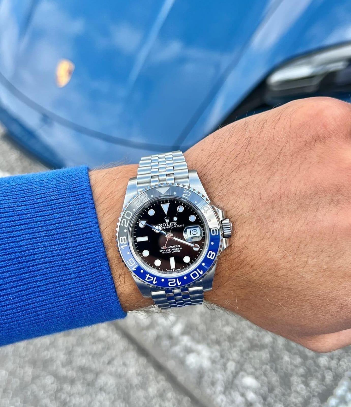 luxury Watch silver black blue
