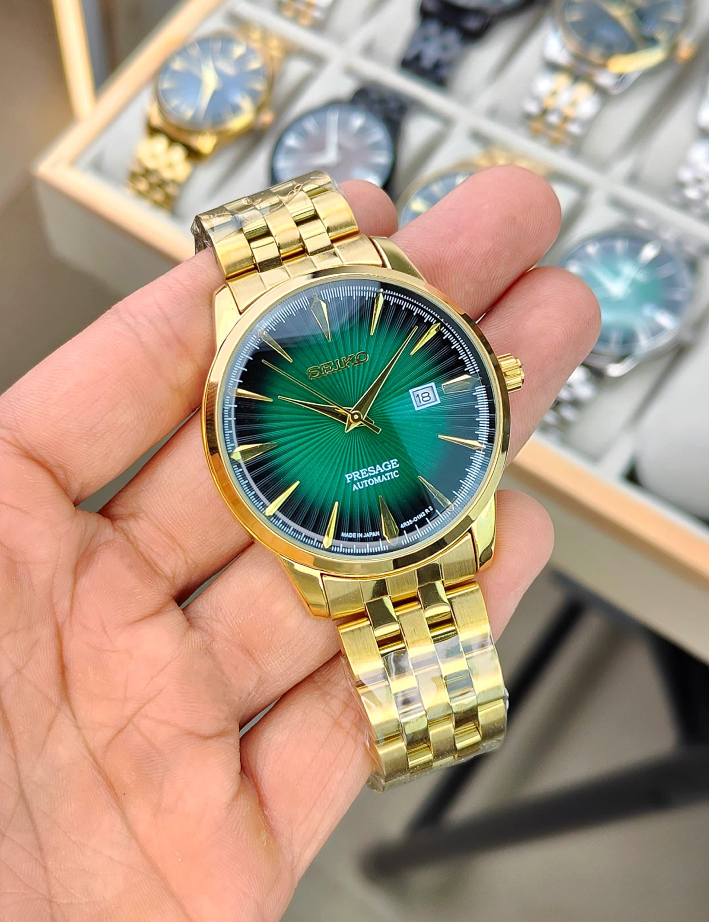 SE_KO PRSAG_E MEN GREEN DIAL ANALOG WATCH