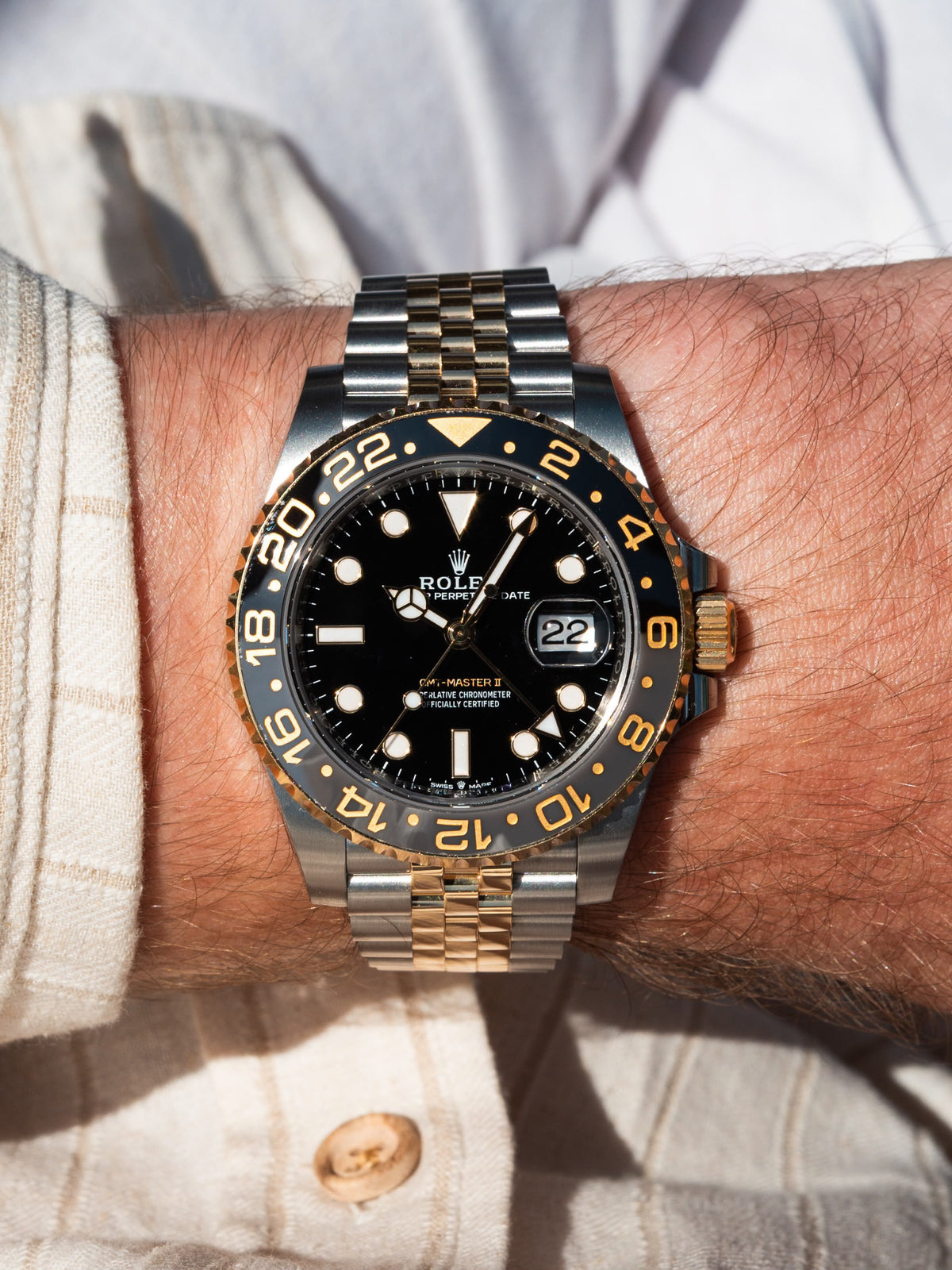 Rol_ex Gmt Shift Dual tone gold (black ring)