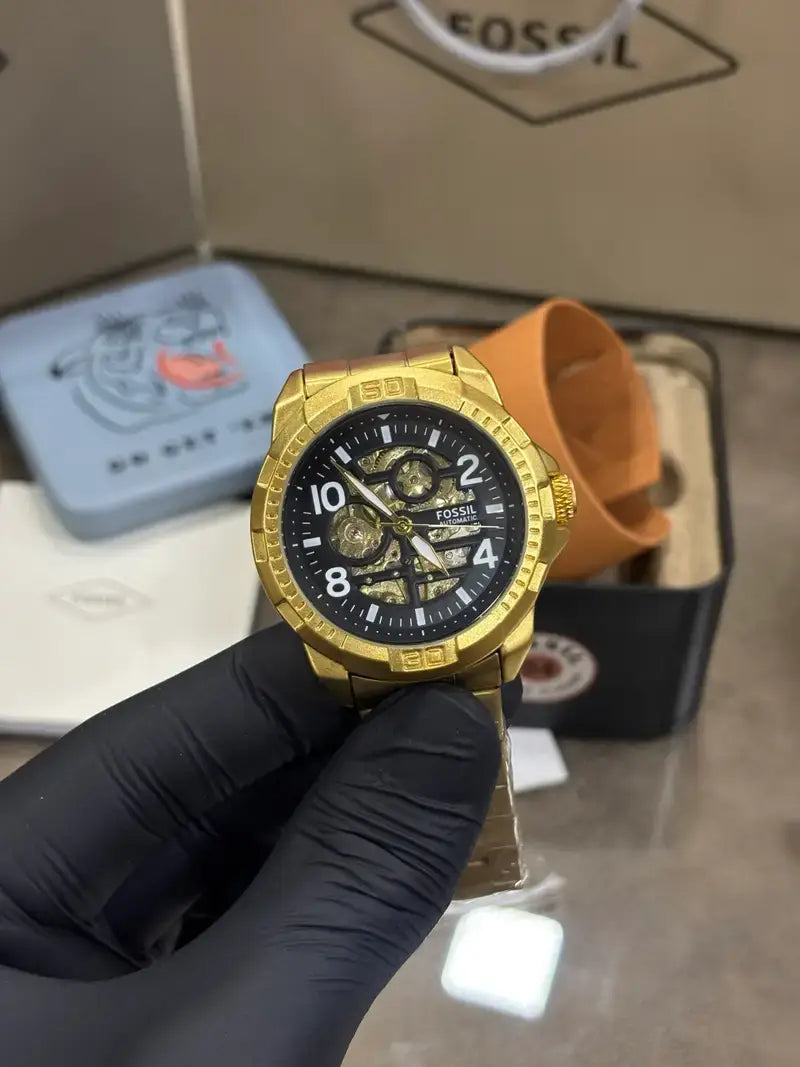 Fos_sil Bronson Automatic Golden-Black Dial