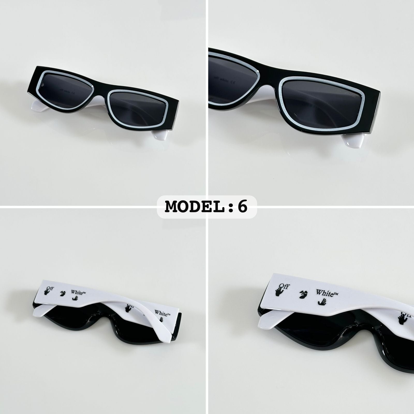 OFF WHITE 6 WHITE BLACK